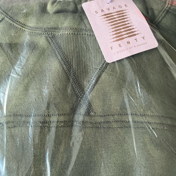 Savage X Fenty Deep Forest Green Longsleeve Oversized Pullover Xssential Hoodie - Picture 11 of 16